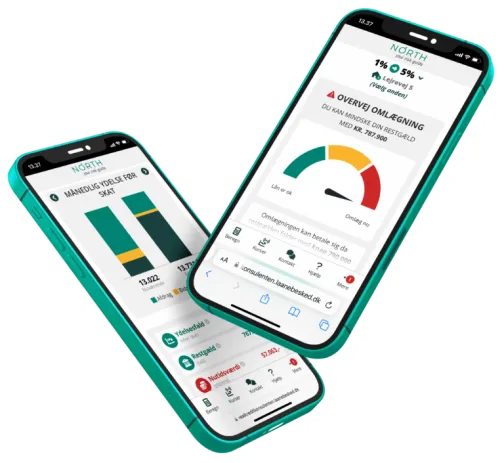 Two phones with credit score indicators